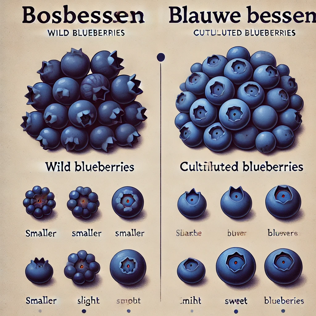 Wat is het verschil tussen bosbessen en blauwe bessen?